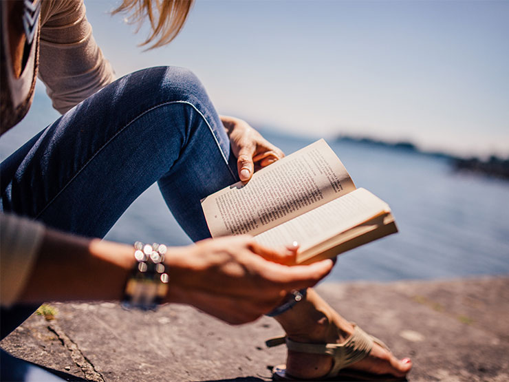 Woman reading a book